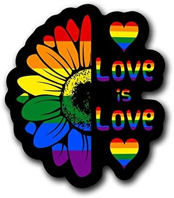 אהבת רקע שחור היא אהבה דייזי LGBTQ+ מדבקת מדבקות ויניל גאווה | מכוניות משאיות טנדרים קירות כוסות